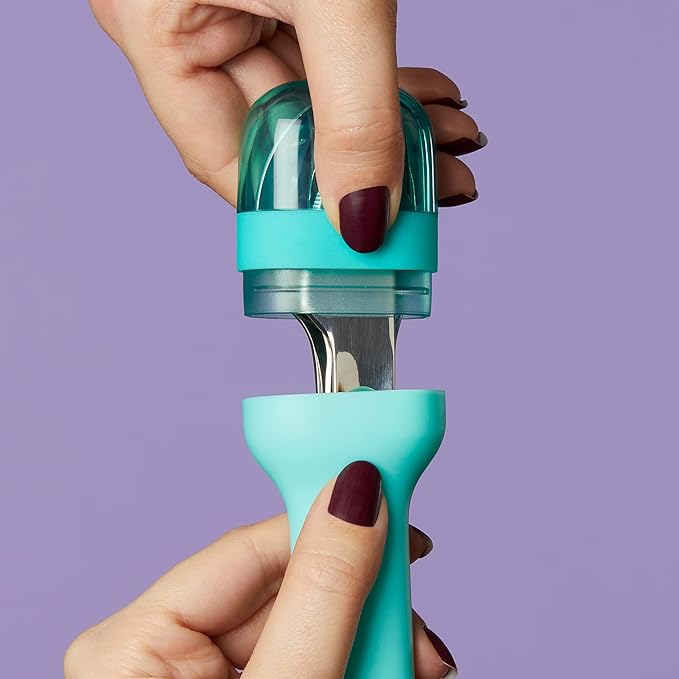 ZOKU Pocket Utensil Set, Teal - Stainless Steel Fork, Knife, and Spoon Nest in Case - Portable Design for Travel, School, Work, Picnics, Camping and Outdoor Home Use