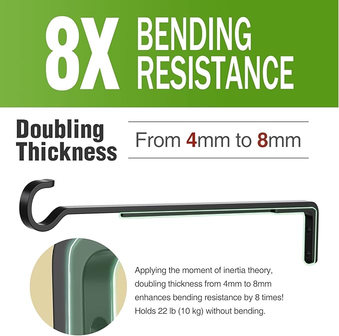 15 Inch 2 Black Pack Heavy Duty Outdoor Plant Hangers for Hanging Baskets, Iron Hanging Plant Brackets for Hanging Plants Outside, Metal Plant Hooks Plant Wall Hooks for Hanging Lantern, Bird Feeder