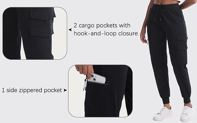 Women's Hiking Pants with Pockets Water Resistant Lightweight Quick Dry Cargo Pants for Travel Outdoor