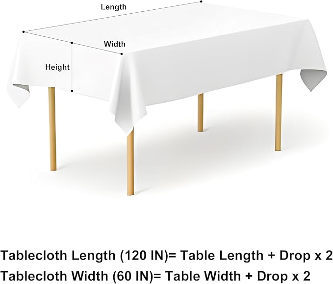 misaya Rectangle Waterproof Vinyl Table Cloth, Buffalo Flannel Backed Tablecloth, Wipeable Plastic Table Cover for Dinner, Kitchen, Outdoor (60" x 120", Turquoise and White)