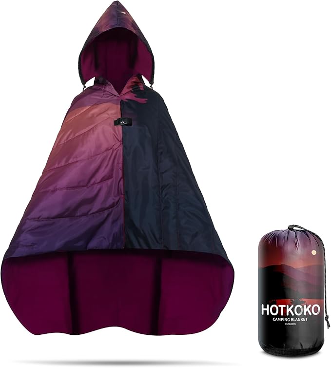 Waterproof Stadium Blanket, Fleece Camping Blanket Soft Warm Wearable Camp Blanket for Outdoor Camping, Picnic, Stadium, Sports, Beach, Car