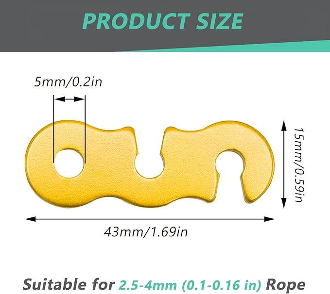 30Pcs Guyline Tensioner Aluminum Alloy Guy Line Cord Adjusters Tent Rope Tensioners Paracord Tensioner for Outdoor Tent Camping Hiking Accessories