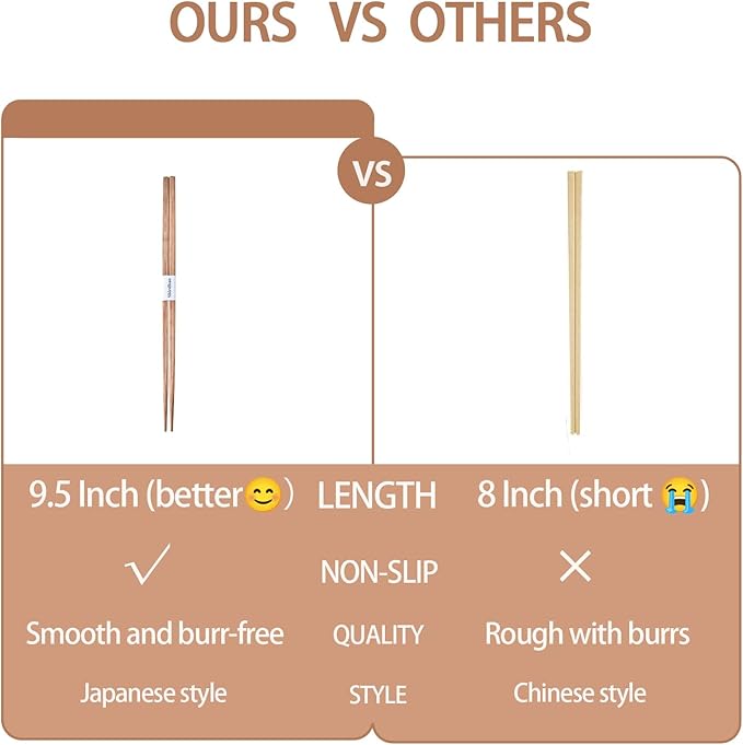 100 pairs Bamboo Disposable Separated Chopsticks With Paper Band Japanese and Chinese Wooden for Sushi Ramen Restaurant, 9.5 Inches(Brown)