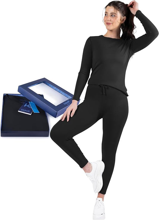 Thermal Underwear for Women Long Johns Women Thermal Top Bottom Fleece Lined Base Layer Pajamas Cold Weather