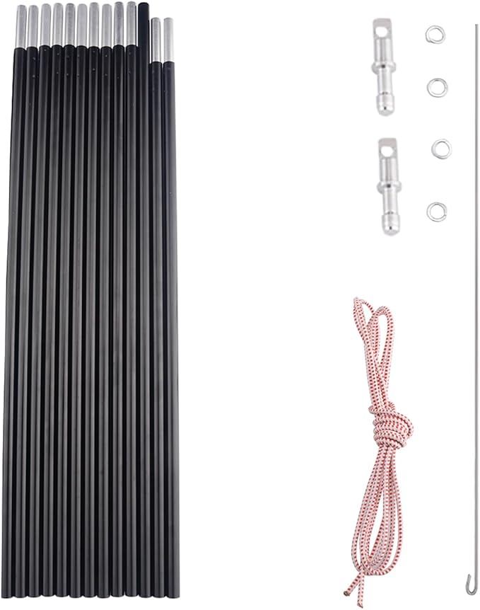 Aluminum Tent Poles Replacement, Fits Both Female and Male Ends, Lightweight Tent Pole Repair Kit, 7001 Aluminum Alloy T6 Heated