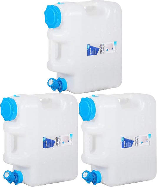 RedSwing 3 Pack 4.9 Gallon/18.5L Portable Water Container with Spigot, Water Storage Carrier for Camping Outdoor Hiking Backpacking, BPA Free