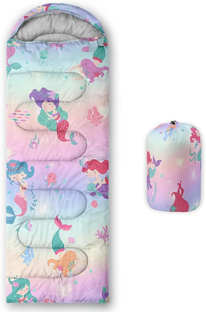 QOOMO Camping Sleeping Bags,3 Season Warm & Cool Weather,Lightweight,Waterproof Sleeping Bags for Adults & Kids,Traveling,and Outdoors,Camping Gear Equipment