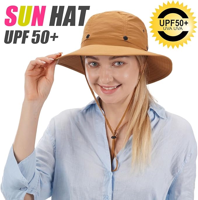 USHAKE Head Net Hat, Safari Hat Sun Hat Bucket Hat with Hidden Net Mesh