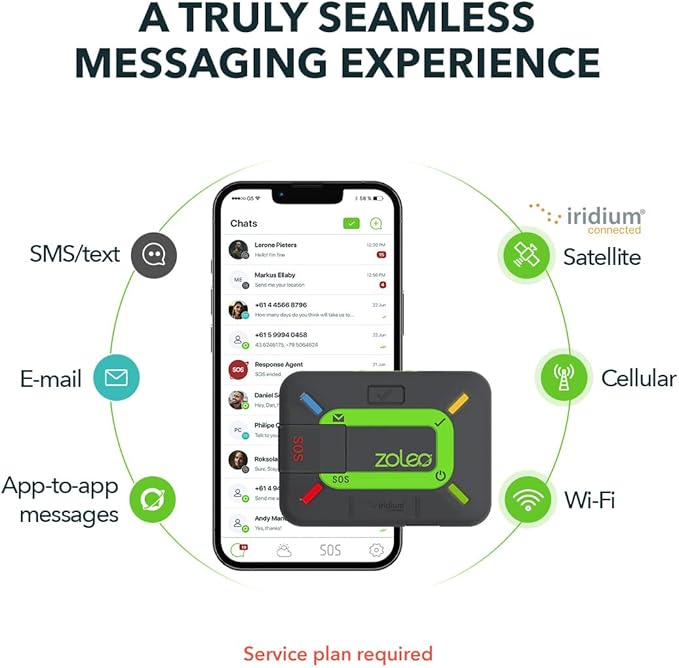 ZOLEO Satellite Communicator – Two-Way Global SMS Text Messenger & Email, Emergency SOS Alerting, Check-in & GPS Location – Android iOS Smartphone Accessory