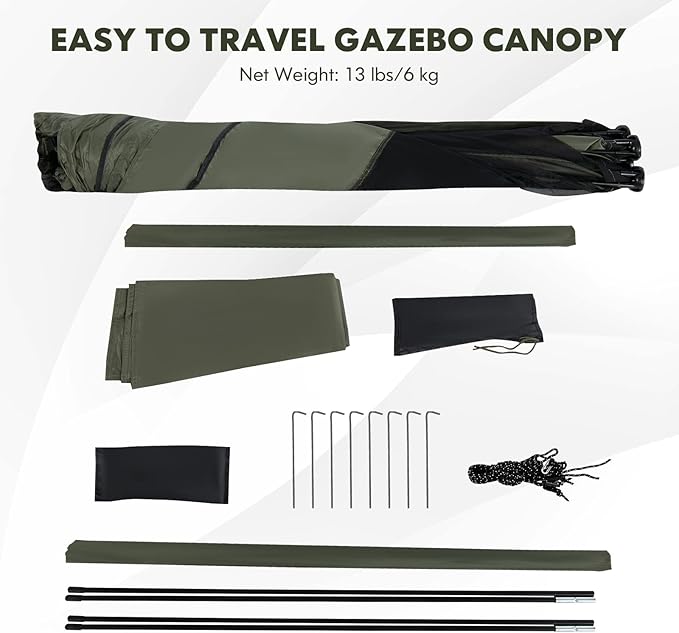 Tangkula 6.7x6.7 Ft Pop Up Gazebo with Netting, Portable Screen Tent with 4 Sided Mesh Walls, 2 Sunshade Cloths, UV 50+ Instant Canopy Shelter with Carry Bag for Camping, Lawn, Backyard