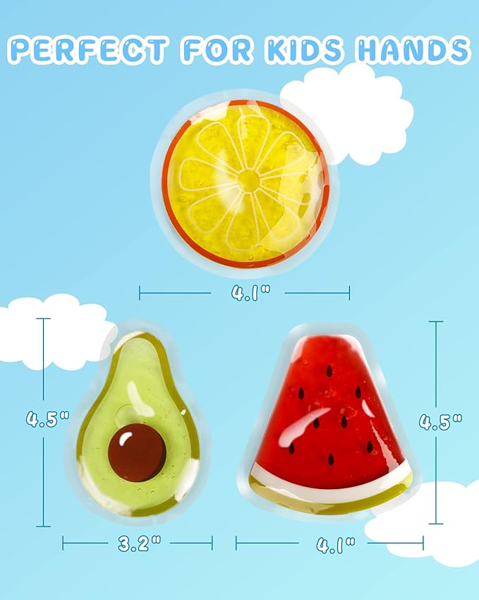 Kids Ice Packs for Boo Boos, 6 Packs, Small Gel Ice Packs for Injuries Reusable for Kids Baby Toddlers, Mini Packs Hot Cold Compress for Body Pain Relief, Toothache, Mosquito Bite, Fever, First Aid