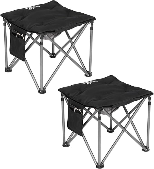 2 Pack Camping Stool with Removable Padded Oversized Camping Foot Stool Ottoman Camping Chair Foot Rest 450 lbs Heavy Duty Camp Stool Foldable Footrest
