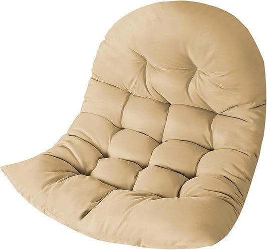Thicken Egg Chair Cushion Replacement, Outdoor Hammock Swing Chair Cushions, Hanging Wicker Basket Seat Pad with High Elasticity PP Cotton, for Garden Patio Porch Furniture (Only Cushion)