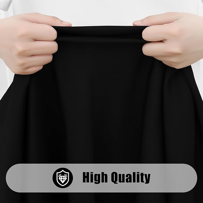 Smiry 2 Pack Rectangle Picnic Table Cloth, Waterproof Elastic Fitted Tablecloths, Washable Polyester Rectangular Patio Table Cover for Camping, Indoor and Outdoor (Black, 30"x96")