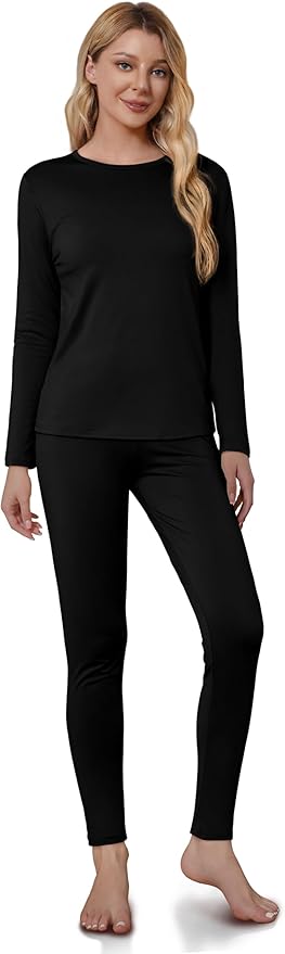 VZV Thermal Underwear for Women, Long Johns for Women Thermal Sets Fleece Lined Base Layer Top and Bottom Set