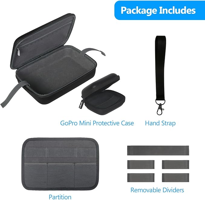 JSVER Hard Carrying Case for GoPro Hero13/12/11/10/9/8/7, AKASO EK7000 / Brave 4 4K / Brave 7 LE/Brave 8 / V50X and Insta360 (Set of 2)