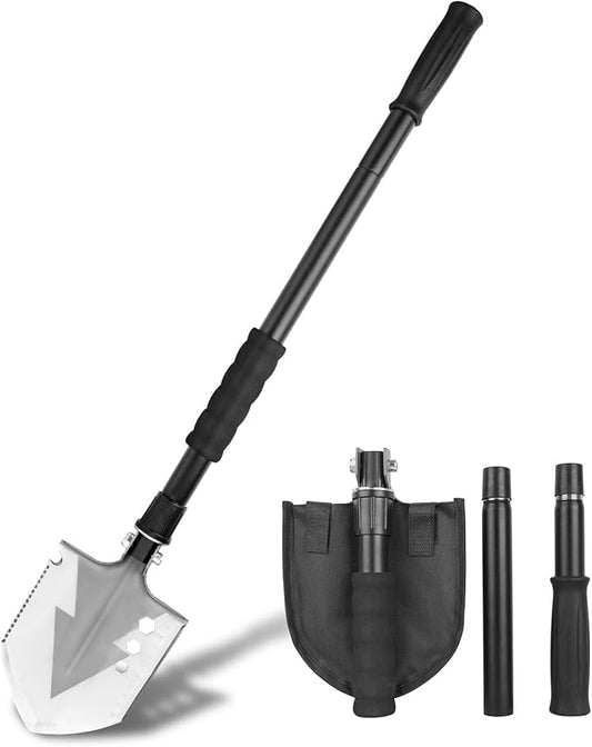 MonkeyKingBar-29inch Multifunction Folding Shovel with Detachable Steel Handle-Survival Shovel with Tactical Design for Digging, Hiking, Car, Off-Road(Portable Outdoor Gear)