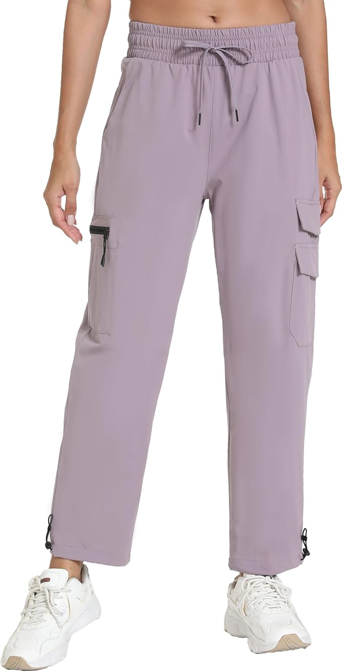 Women's Hiking Pants with Pockets - Travel Lounge Outdoor Quick Drying Lightweight Water Resistant Joggers