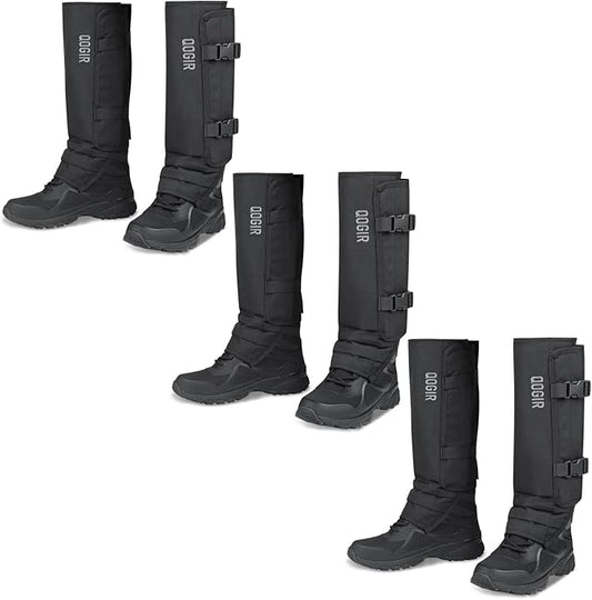 QOGIR Snake Gaiters 3 Pack: Durable Snake Guards for Hunting, Snake Gaiter Leggings for Men & Women, Snake Bite Protection for Lower Legs, Snake Proof Gaiters