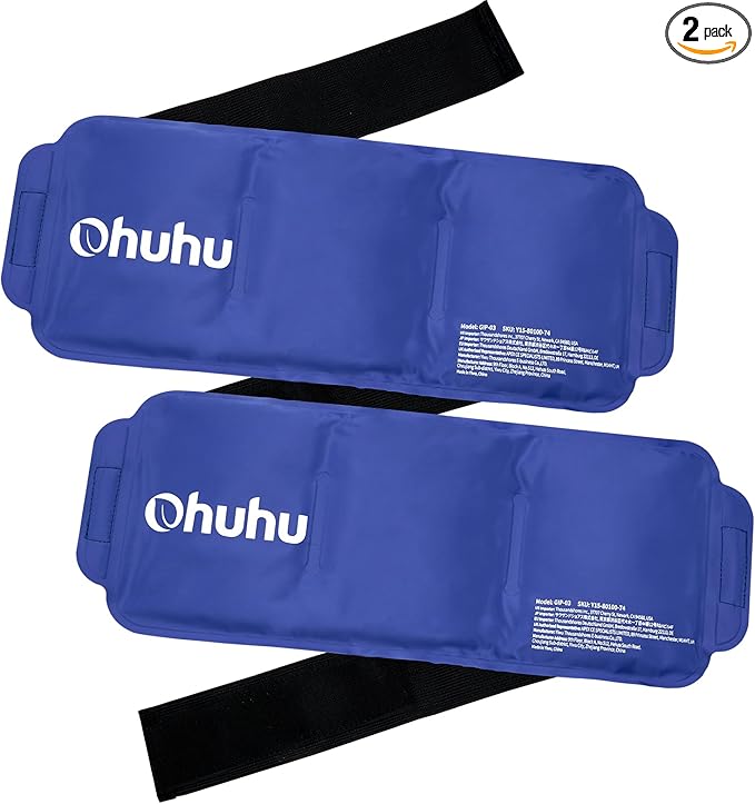 Ice Pack Wrap for Injuries: Ohuhu 2 Pack Reusable Ice Packs with Wrap Hot Cold Therapy Gel Ice Pack Adjustable Flexible for Shoulders Wrists Knee Back Neck Legs Hip Aches Injury Pain Relief