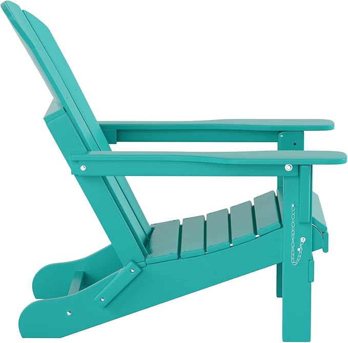 WestinTrends Malibu Malibu Outdoor Folding Poly Adirondack Chair (Set of 8), Turquoise