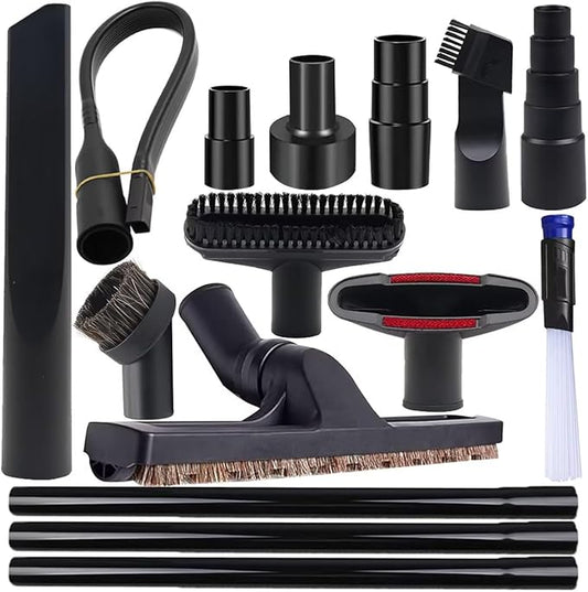 IN VACUUM 15 Pcs Universal Vacuum Attachments & Brushes for Shop Vac Accessories - 2 1/2" to 1 1/4" Hose Adapter for Shop Vac, 1 7/8" to 1" Vacuum Hose Adapter, 1 1/4" Shop Vacuum Cleaner Attachments
