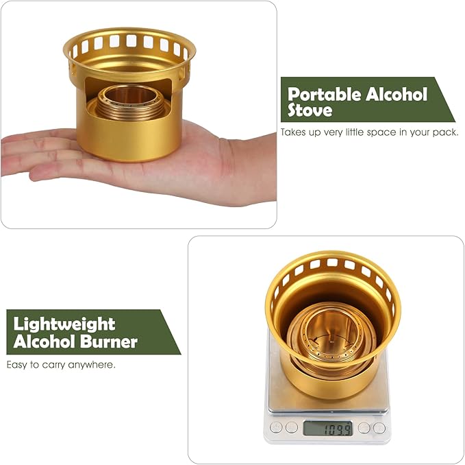 2 In 1 Mini Alcohol Stove For Camping, Portable Alcohol Burner With Stainless Steel Cross Stand, Storage Bag, Lightweight Tiny Brass Stove For Backpacking Emergency Outdoor Coffee