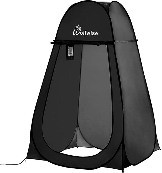 Wolfwise Pop Up Changing Tent for Beach, Camping Portable Shower Tents, Outdoor Privacy Bathroom, Change Dressing Clothes Porta Potty Tent Pop Up Instant for Camp, Toilet, Black