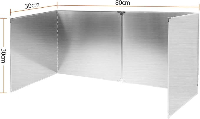 Amundo 2 Pieces Grease Splatter Guard 2 Sided Foldable Stainless Steel Splatter Guard Oil Splash Guard for Grease Stainless Steel Backsplash for Stove Frying Pan Splatter Guard (15.7" X 11.4")