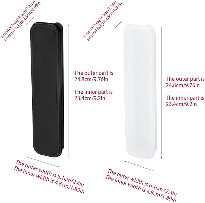 2Pcs Simple Utensil Holder with Lid, Portable Flatware Box Travel Tableware Storage Case, Simple Tableware Storage Box Case for Cutlery Kit (White、Black)