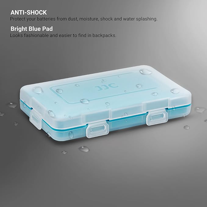 JJC CR123 CR123A Battery Case for 9x CR123 / CR123A / CR17345 / CR16340,Water-Resistant & Shockproof, CR123 CR123A Battery Storage,PP Shell Easy to Carry