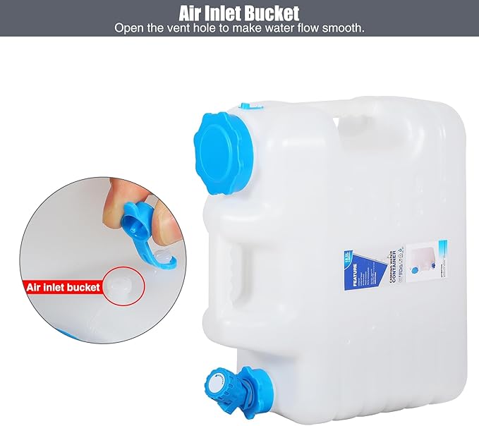 RedSwing 2 Pack 4.9 Gallon/18.5L Portable Water Container with Spigot, Water Storage Carrier for Camping Outdoor Hiking Backpacking, BPA Free