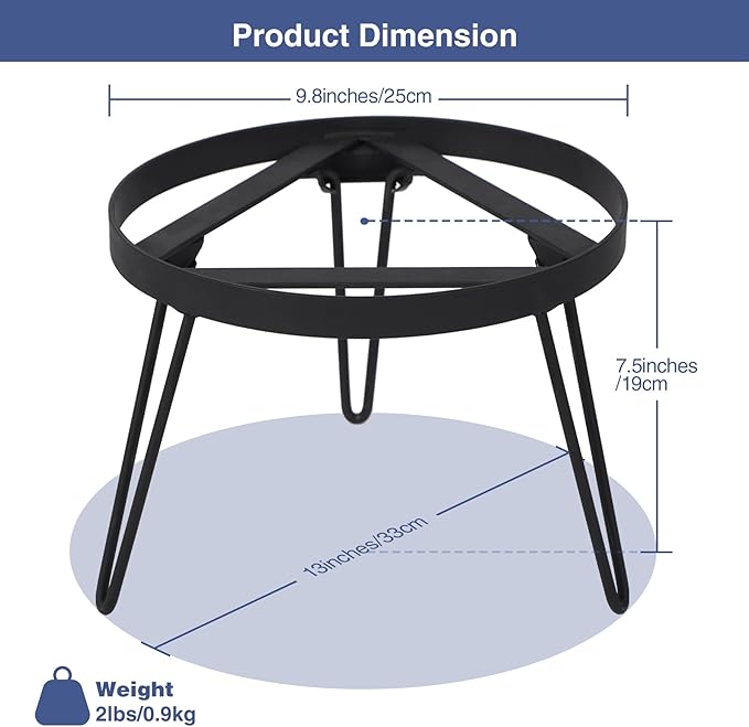 Lineslife Folding Campfire Tripod for Cooking, Portable Camping Tripod Stand for Solo Stove Bonfire Fire Pit, Dutch Oven, Open Fire, Iron Black