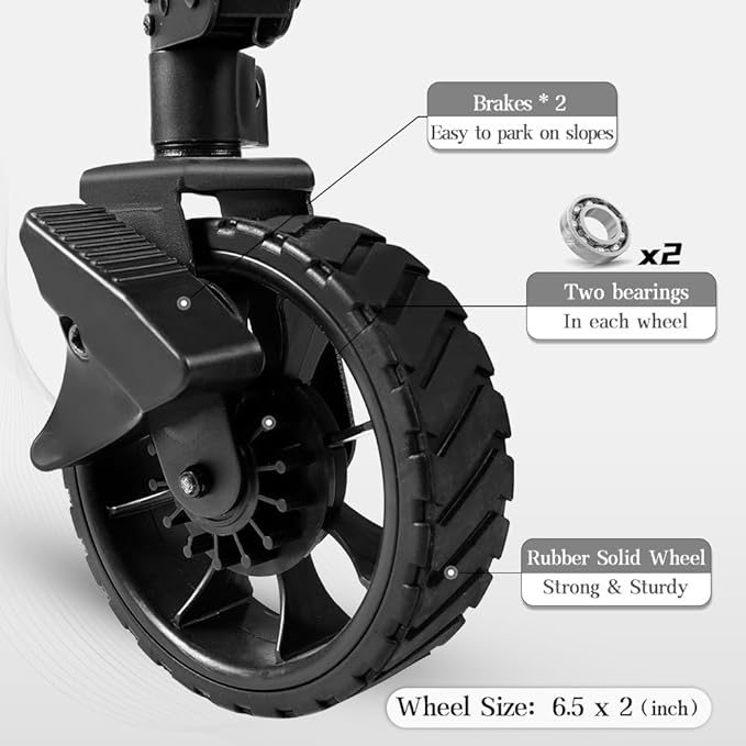 Whitsunday Folding Collapsible Utility Wagon, 400Lbs Heavy Duty Outdoor Park Beach Wagon with Table and Side Pocket for Garden Camping Sports Shopping Green