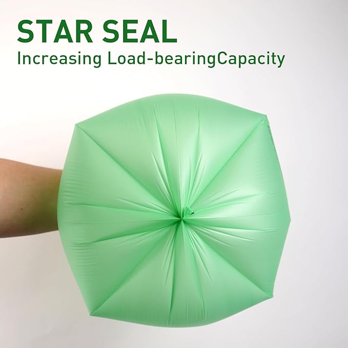 RAYTID 13 + Gallon Compostable Trash Bags,70 Count, Extra Thick 1.1 Mil, Tall Kitchen Food Scrap Waste Bag, ASTM D6400, US BPI and OK Compost Home Certified