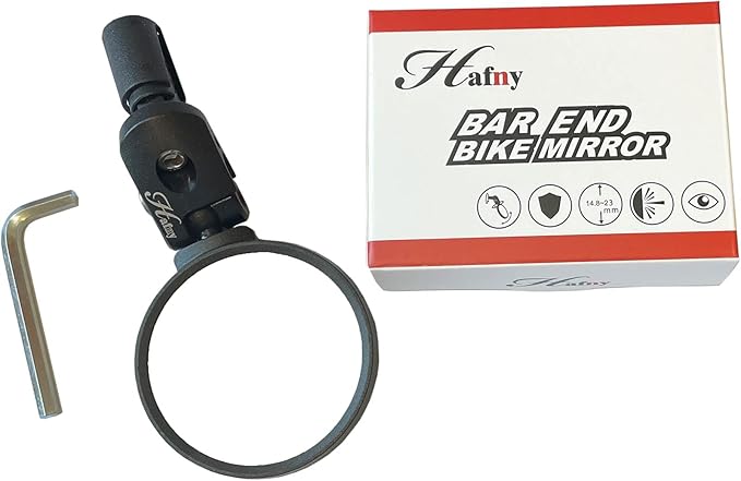 Hafny Bar End Bike Mirror, Stainless Steel Lens Bicycle Mirror, Safe Adjustable Rearview Mirror, Cycle Mirror, E-bike Mirror, HF-MR083T