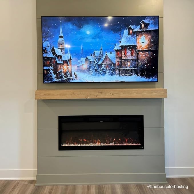 Touchstone Smart Electric Fireplace-The Fury 50" Wide- 4.5" Thin in Wall Recessed-100 Realistic Flame/Ember Bed Color Combos-1,500W Heater-Larger Viewing Area-Alexa/WiFi Enabled