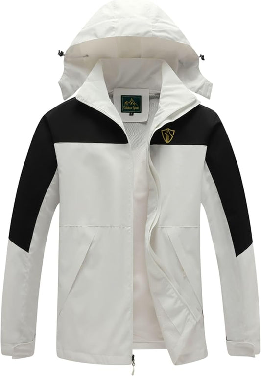 GIISAM Rain Jacket for Men, Mens Waterproof Raincoat Lightweight Rain Jackets Outdoor Rain Coat Windbreaker with Hood