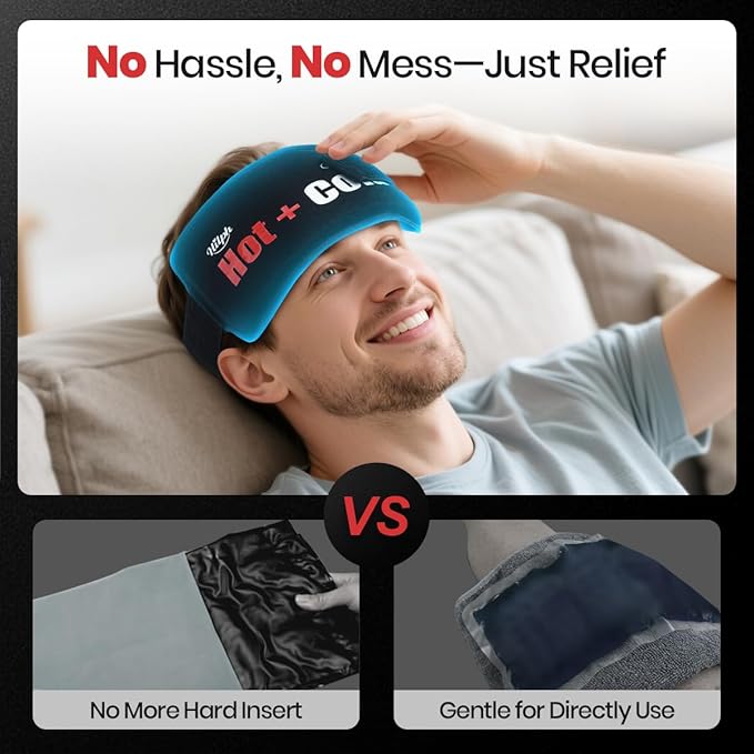 Hilph Ice Pack for Injuries Reusable, 2 Packs Soft Hot and Cold Gel Pack with Adjustable Strap, Flexible Ice Pack Wraps for Joints and Muscle, Back, Knee & More Discomfort Relief (9.5" x 4.7")