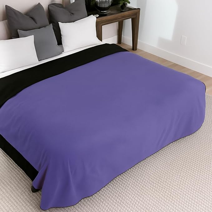 Waterproof Blanket Large – No Mess Soft and Cozy Waterproof Throw Blanket Against Accidents, Spill & Stain Proof Easy to Clean Splash Blanket Cover, Reversible Purple/Black 80”x90”