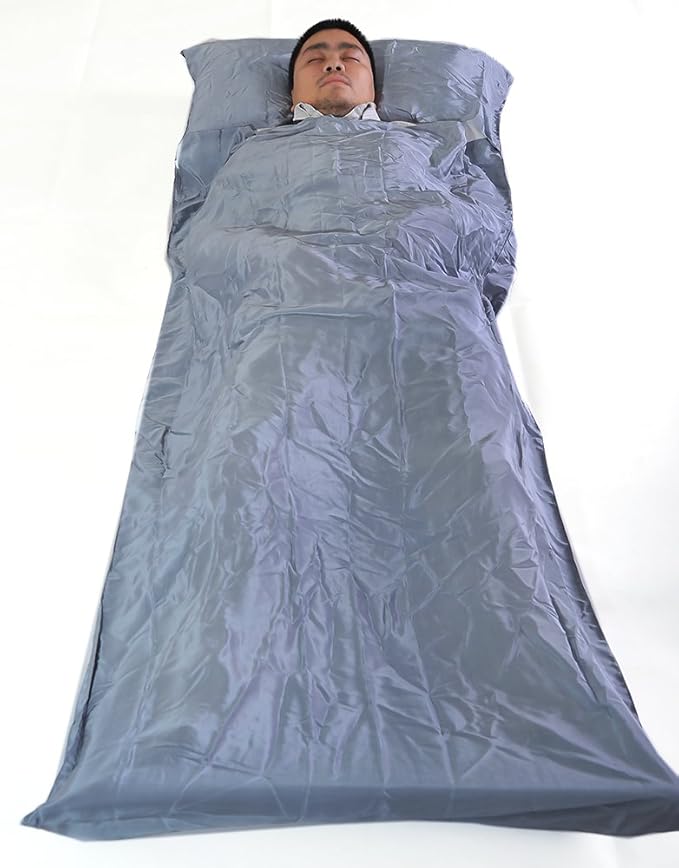 Marycrafts 100% Pure Mulberry Silk Single Sleeping Bag Liner Travel Sheet 83"x33"