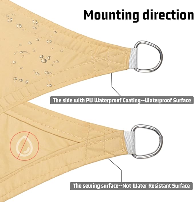 LOVE STORY Waterproof 7'x13' Rectangle Sand Sun Shade Sail Cannoy UV Resistant for Outdoor Patio Garden Backyard