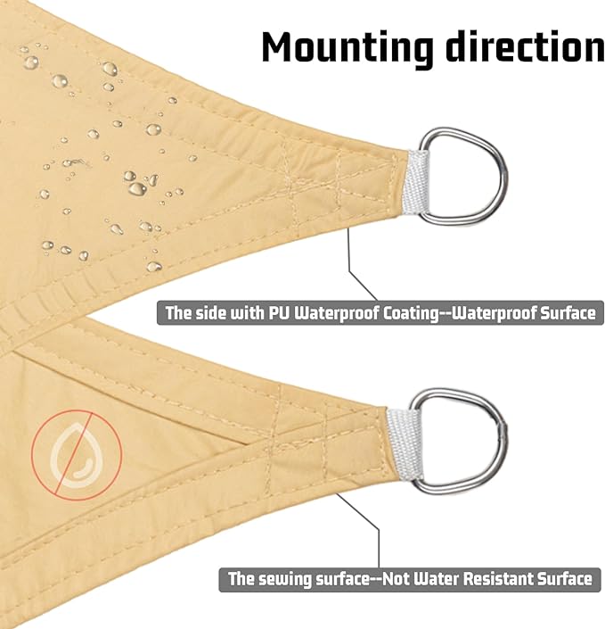 LOVE STORY Waterproof 6'5''x10' Rectangle Sand Sun Shade Sail Cannoy UV Resistant for Outdoor Patio Garden Backyard (We Make Custom Size)