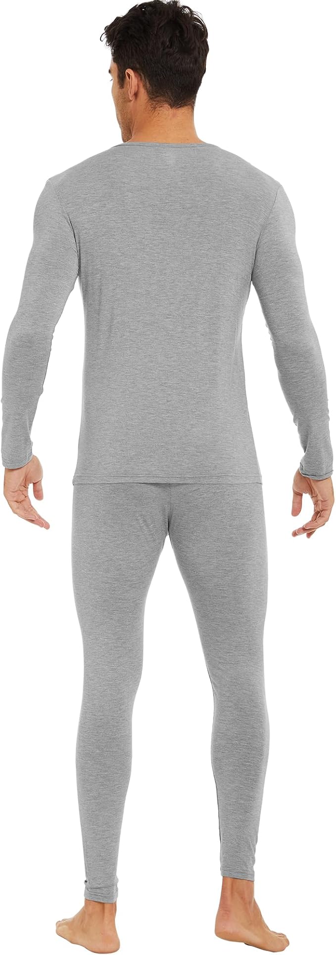WiWi Thermal Underwear for Men Bamboo Viscose Long Johns Set Soft Warm Base Layer Lightweight Top and Bottom Sets S-XXL