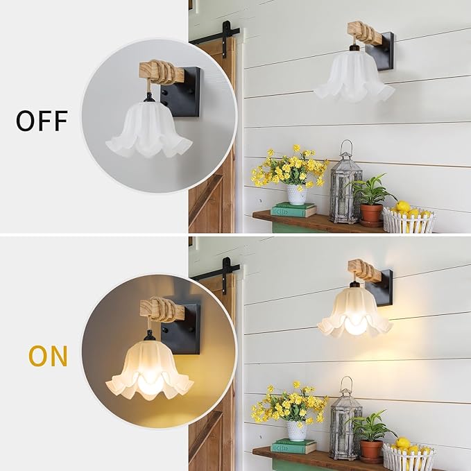 Plastic Lampshades Set of 5, Flower Lampshades 3.7" Top x 7.7" Bottom x 4.5" High, Seaside village Table lamp, Floor Lamps, Pendant Light, Wall Light Replacement Lampshade