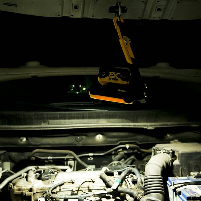 4000Lumens Cordless Magnetic LED Work Flood Light, Compatible for Dewalt Makita 20V Milwaukee 18V m18 Rechargeable Lithium Tool Battery, Portable LED Work Light for Under Hood, Yellow