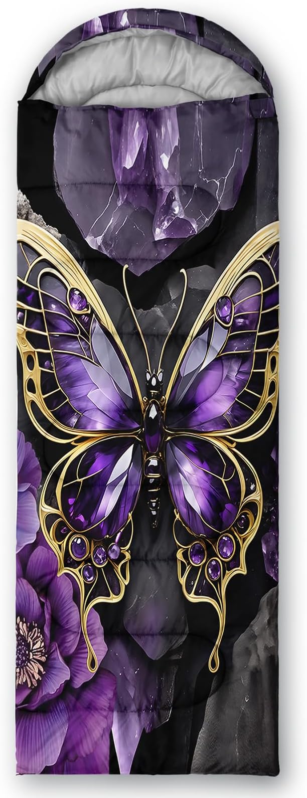 AILONEN Pink Lovely Rabbit Sleeping Bag for Girls Kids Adults,Warm and Cool Weather,Lightweight,Waterproof Backpacking,Cartoon Flowers Printed Bunny Sleeping Bag for Camping