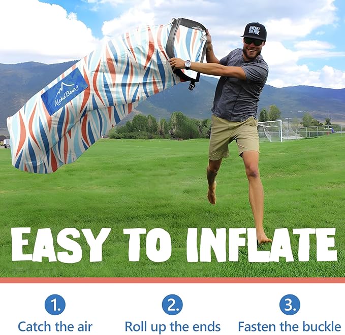 AlphaBeing Inflatable Lounger Beach Chair Accessories, Air Sofa Hammock Inflatable Couch for Camping Backyard Lakeside with Compression Sacks, Ideal Outdoor Gifts for Adults