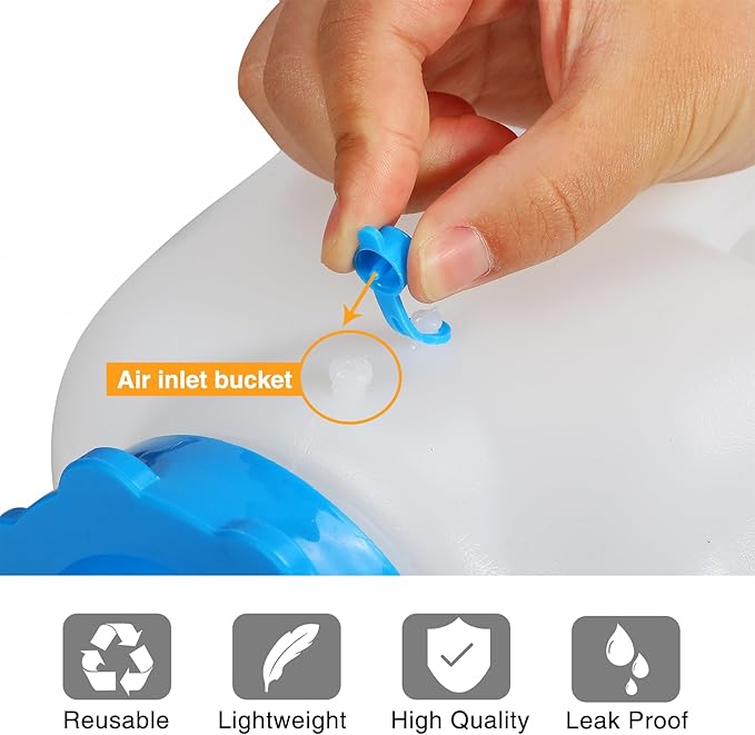 REDCAMP 5 Gallon/18.5L Portable Water Container with Spigot - Camping & Emergency Water Storage for Car, Hiking, Hurricane Supplies, 2 Pack