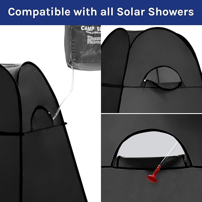 Wolfwise Pop Up Changing Tent for Beach, Camping Portable Shower Tents, Outdoor Privacy Bathroom, Change Dressing Clothes Porta Potty Tent Pop Up Instant for Camp, Toilet, Black